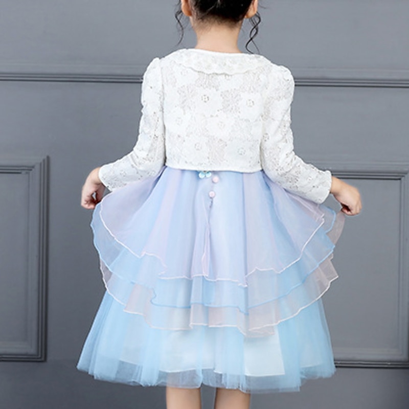 Girls' 3D Floral Cardigan Long Sleeve Spring Fall Vacation Fashion Acrylic Kids 2-12 Years Performance Daily Regular Fit 6