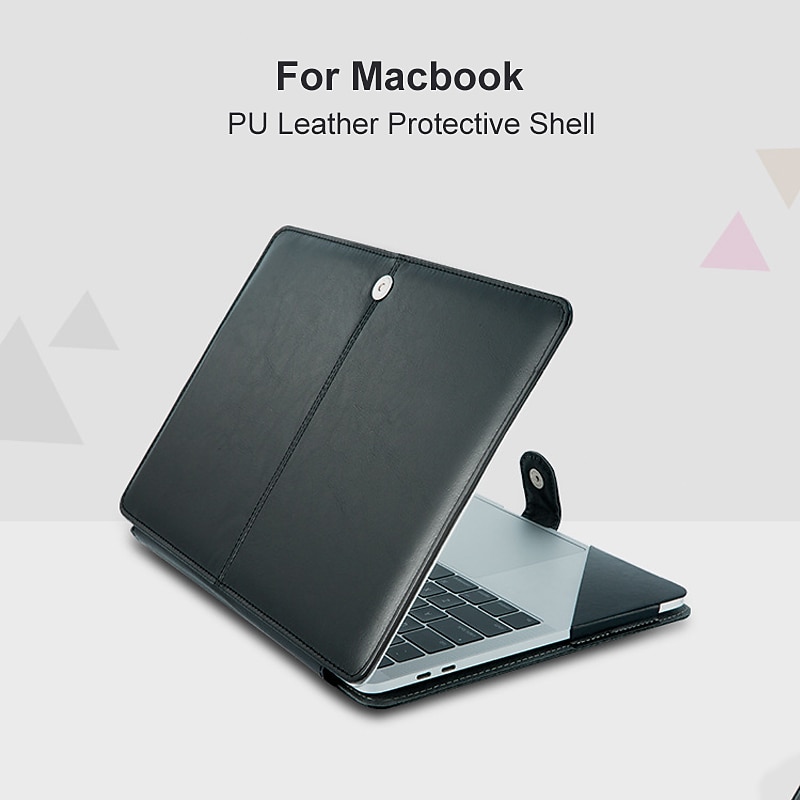 MacBook Case Compatible with Macbook Air Pro 13.3 inch Hard PU Leather Solid Color