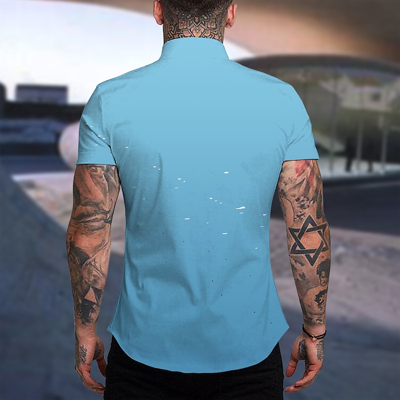 Men's Animal Parrot Shirt Summer Hawaiian Shirt Aloha Shirt Short Sleeve Shirt Stand Collar Fashion Designer Casual Outdoor Vacation Casual White Yellow Blue 3D Print S M L2