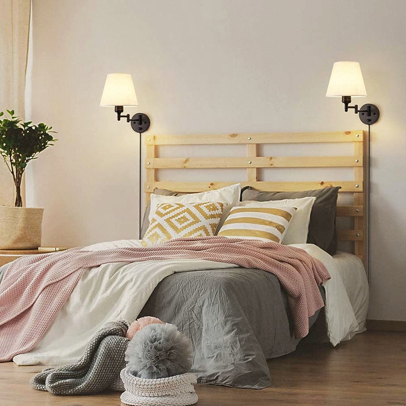 Indoor Swing Arm Wall Lamp LED Living Room Bedroom Metal Hotel Bedroom Bedside Light Wall Light For Hallway Bedroom Living Room 85-265V