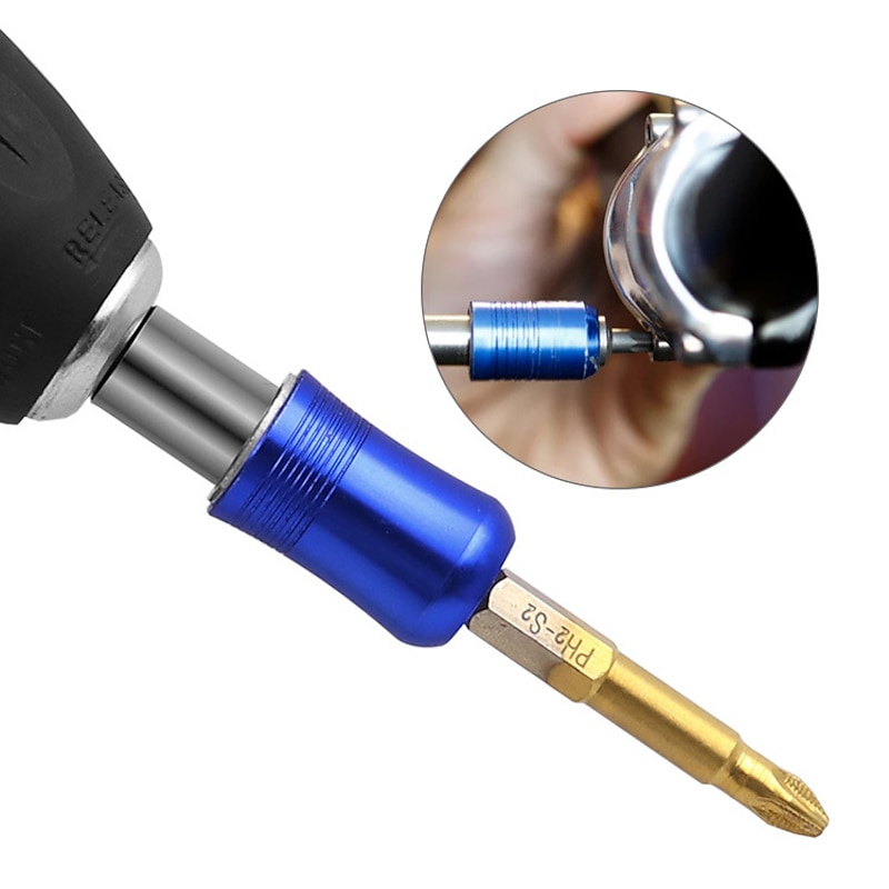 1/4 Inch Blue Hex Shank Automatic lock Screwdriver Bit Extension Rod Quick Release Magnetic Lengthen Batch Head Rod 60mm 100mm 150mm