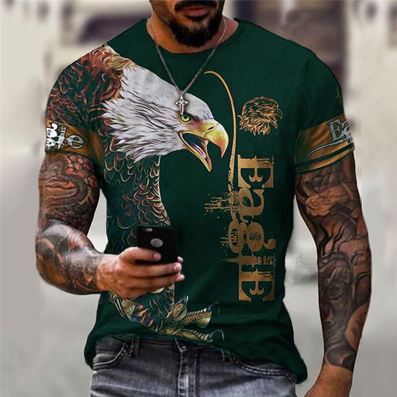 Men's Unisex Graphic Prints Eagle T Shirt Funny T Shirts Short Sleeve T shirt 3D Print Crew Neck Shirt Sports Designer Classic Outdoor Street Daily Black Red Blue Summer Clothing Apparel S M L XL XXL2