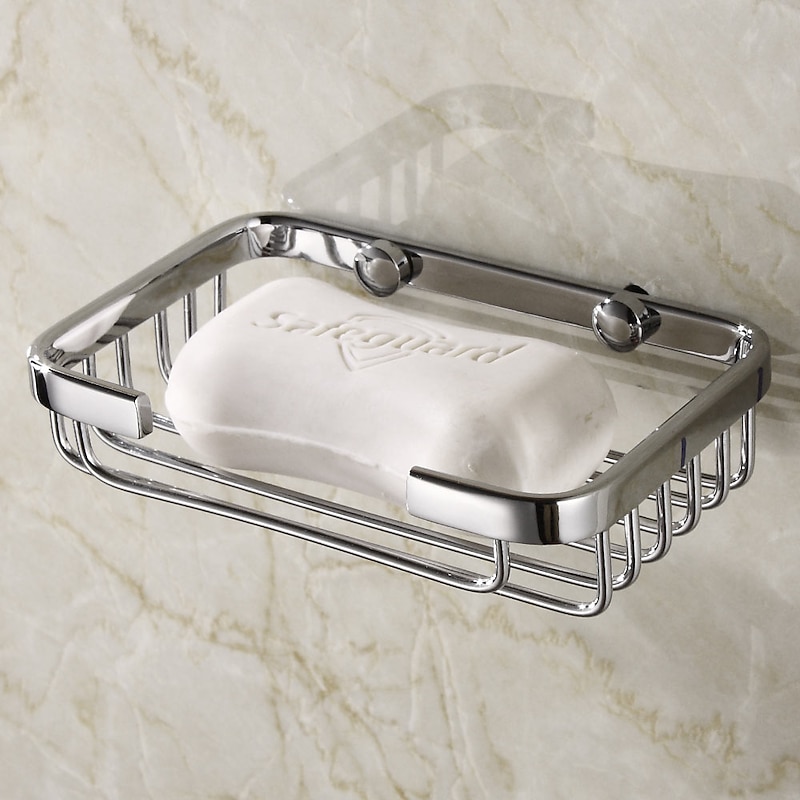 Wall Mounted Soap Holder Chrome,Soap Dish for Shower Wall Chrome-Durable and Sturdy,Easy to Install-Solid Brass4