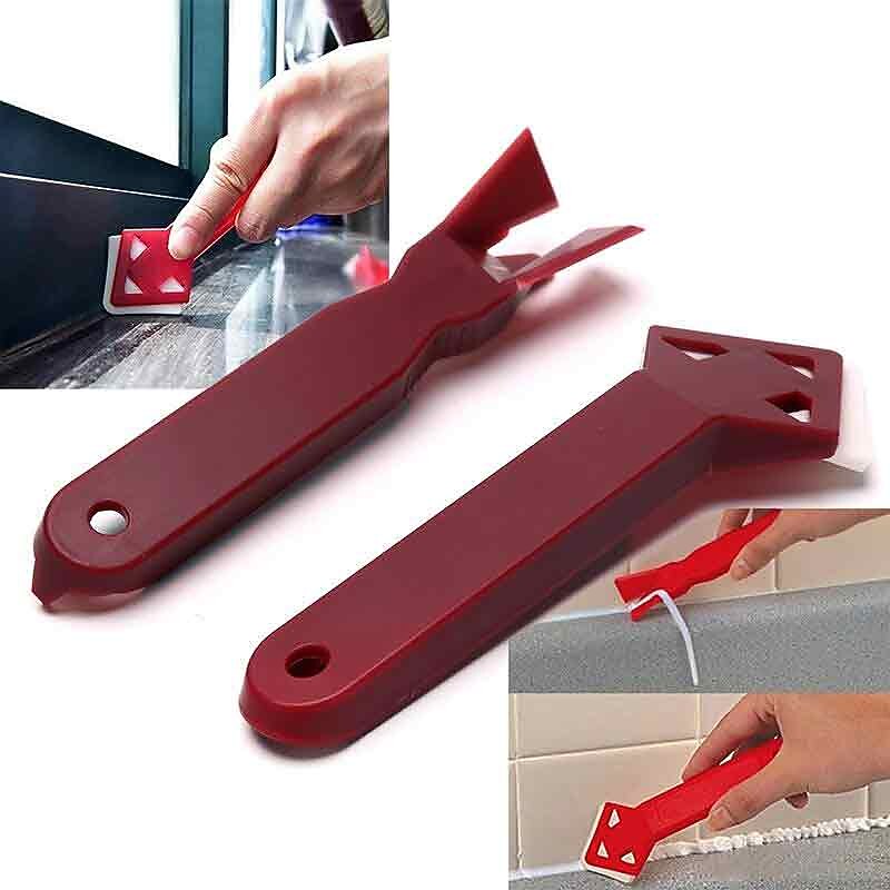 2Pcs/Set Silicone Window Door Glass Cement Scraper Tool Remover Silicone Spreader Spatula Tool Spatula Glue Shovel Squeegees3