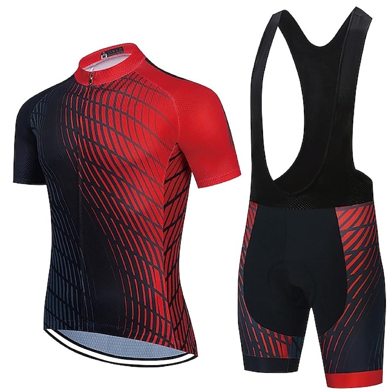 Men's Short Sleeve Cycling Jersey with Bib Shorts Blue Bike 3D Pad Breathable Quick Dry Sports Graphic Clothing Apparel2