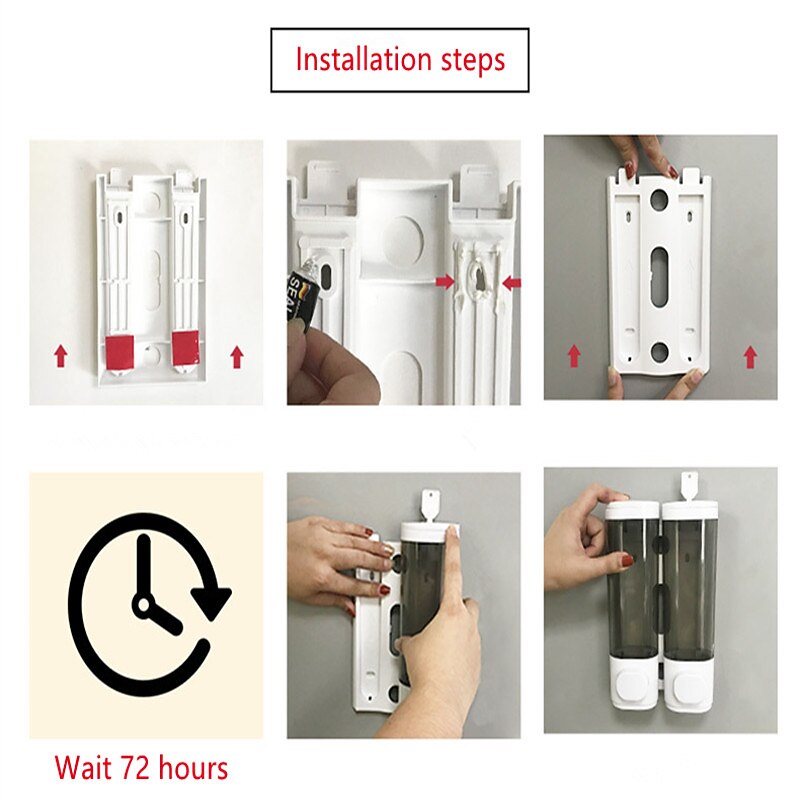 Shower Dispensers,Bathroom Liquid Soap Dispenser Wall Mounted For Kitchen and Hotel Plastic and Stainless Steel 300/600ml Shower Gel Dispenser 1PC3