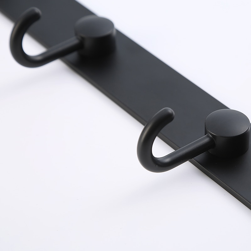 Coat Hooks Rack Wall Mounted, Heavy Duty Stainless Steel Matte Black Coat Hanger for Towel Bag Clothes Hat, 5 Hooks2