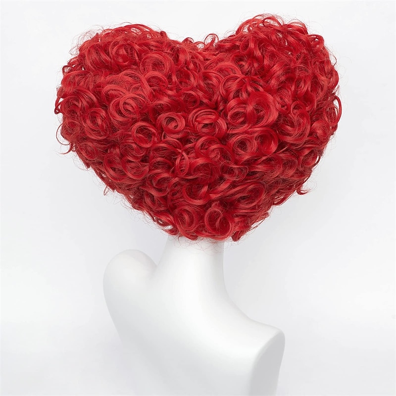 Red Queen Heart Cosplay Wig for Women Girls Pre-styled Fluffy Short Curly Anime Cosplay Party Wigs Halloween Wigs2