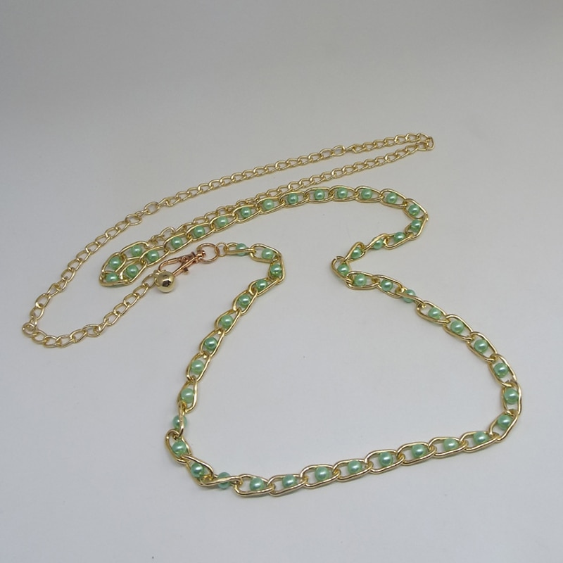 Women's Chain Belt Metal Chain Metal Bucke Geometric Formal Party Daily Green White Black Blue3