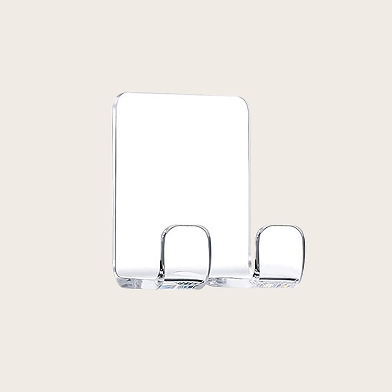 2 Pcs Self Adhesive Razor Holder Hooks Shower Hooks Suitable for Razor Bathroom Kitchen Storage Box Used for Razor Plug Towel (Transparent)2