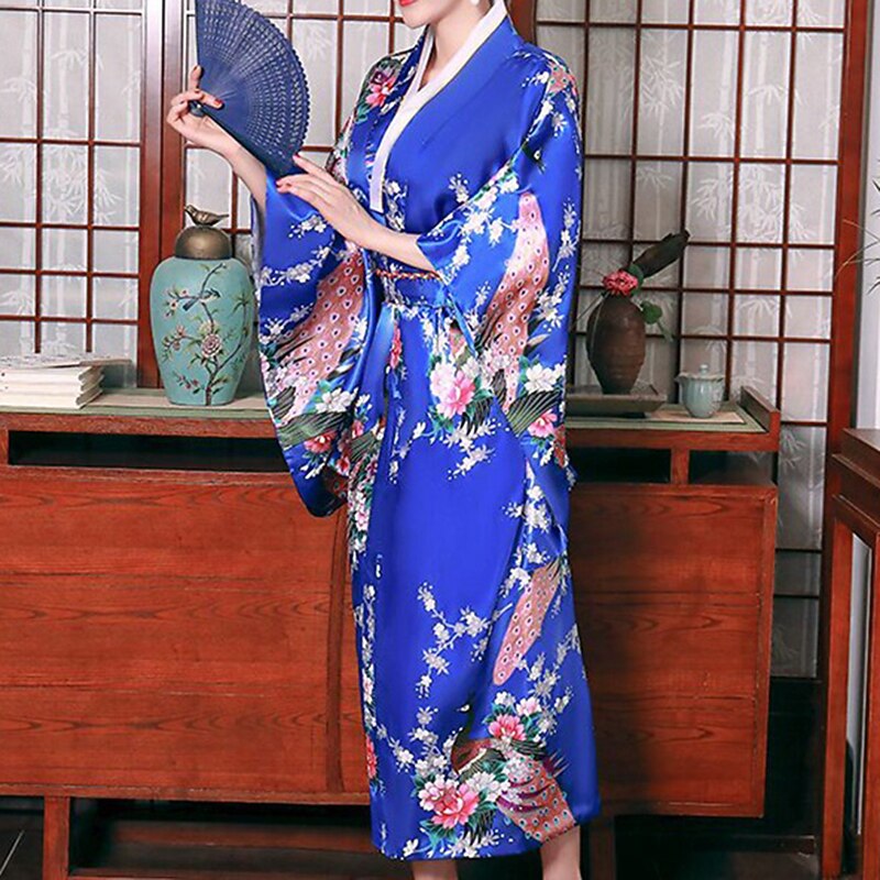 Women's Yukata Robe Kimono Japanese Traditional Masquerade Adults Kimono Coat Party3