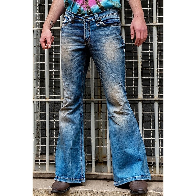 1960s Hippie 1970s Pants Bell Bottoms Flared Trousers Hippie Disco Plus Size Fancy Dress Men's Masquerade Party / Evening Pride Parade Pride Month Adults' Pants