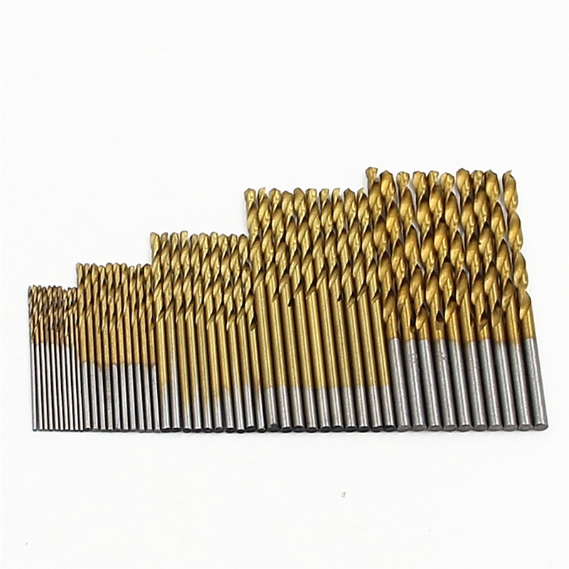 50Pcs/Set Twist Drill Bit Set Saw Set HSS High Steel Titanium Coated Drill Woodworking Wood Tool 1/1.5/2/2.5/3mm For Metal4
