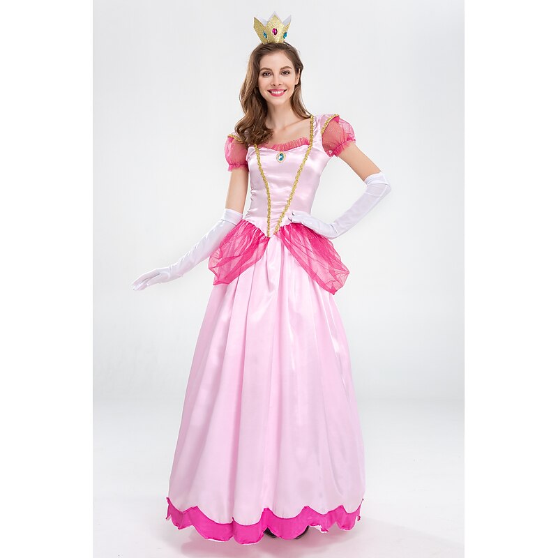 Fairytale Princess Peach Cosplay Costume Vacation Dress Sweet Movie Cosplay for Women's Adults' Masquerade Bachelorette Party3