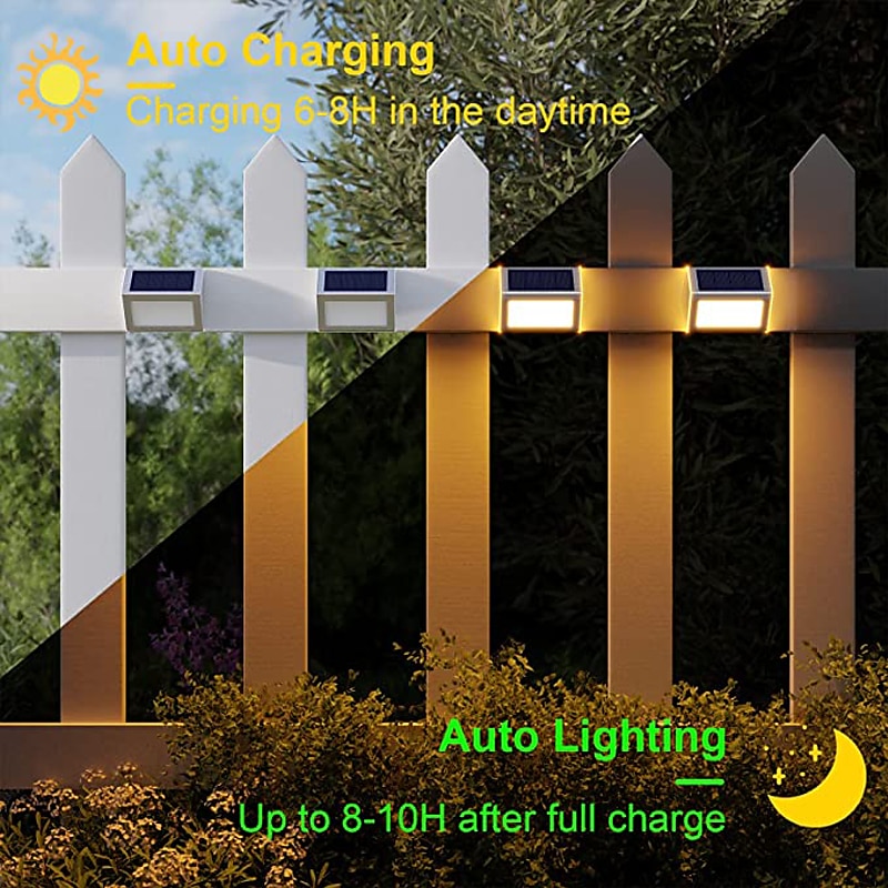 6/12pcs Outdoor Wall Lights Solar Step Fence Lights Stair Waterproof Garden Patio Outdoor Wall Lights Solar Waterproof Lighting Decoration Lamp3