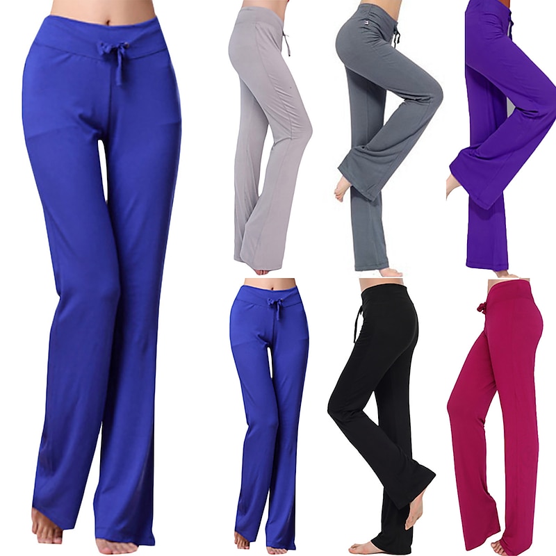 Yoga Pants Stretch Flared Leg Bootcut for Women High Waist Workout Fitness Gym Pants Wide Leg Comfy Lounge Pants Purple Pink2