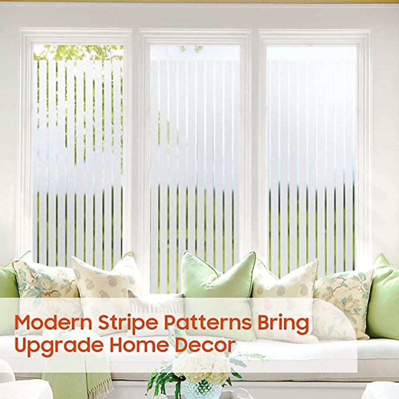 Glass Window Film Frosted Static Privacy Self Adhesive Film Anti-UV Opaque Decor Window Stickers for Bedroom Kitchen Office 100X45cm3