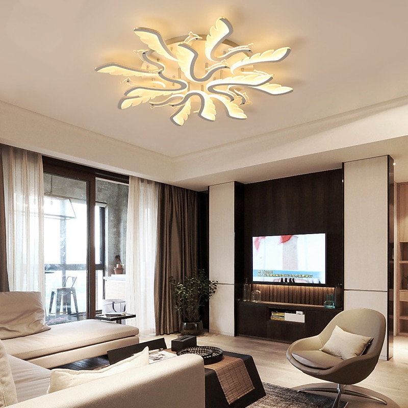 100cm Dimmable Ceiling Light LED Flush Mount Light Metal Layered Modern Style Stylish Painted Finishes 220-240V4