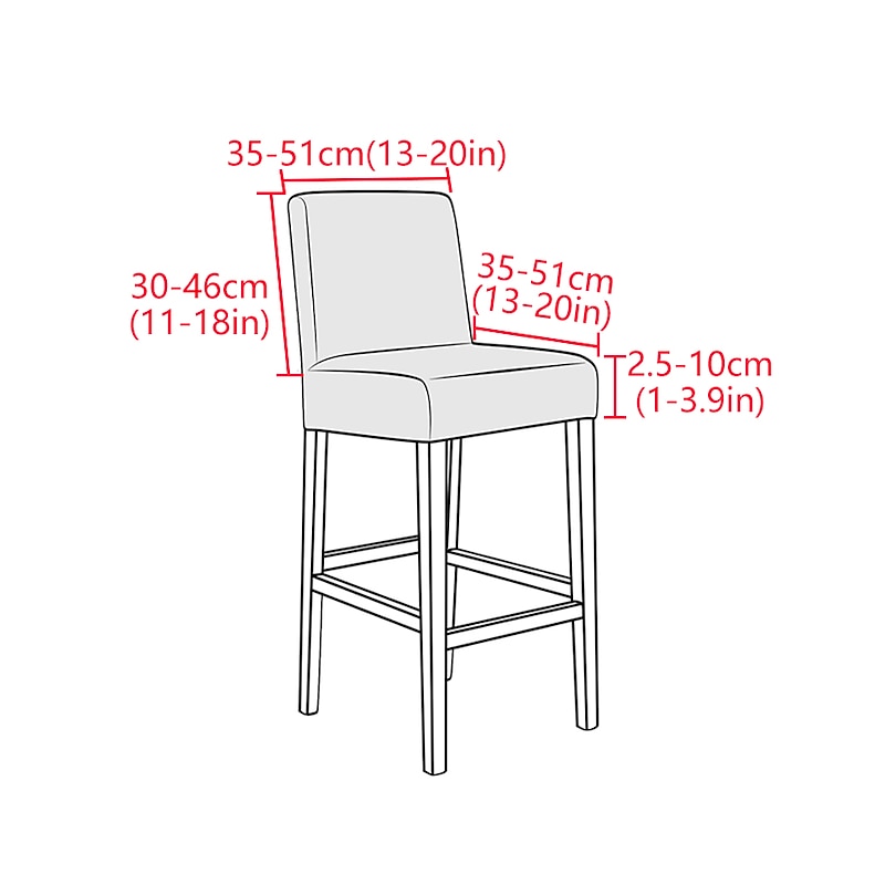 2 Pcs Stretch Bar Stool Cover Pub Counter Stool Chair Slipcover for Dining Room Cafe Furniture Burgundy Red Seat Cover Stretch Protectors Non Slip with Elastic Bottom2