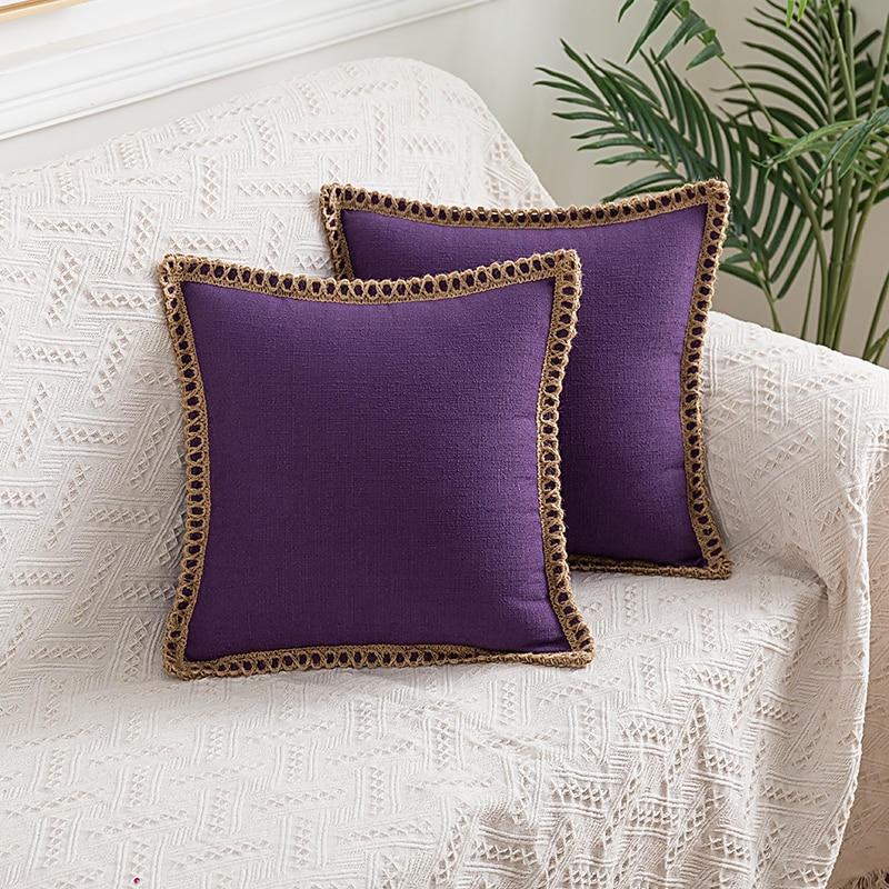 Coolest Pillows Decorative Toss Pillows Throw Pillow Cover Tufted Farmhouse Best Pillow Case for Bedroom Livingroom Pink Blue Sage Green Purple Yellow Burnt Orange 9