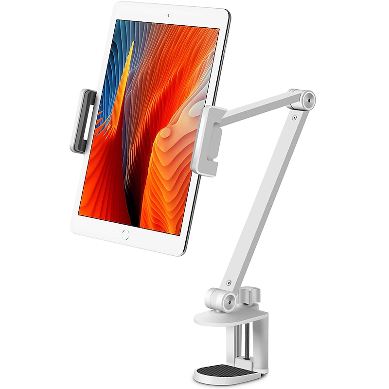 Adjustable Metal Tablet Stand Aluminum Alloy Arm iPad Mount Holder for Bed or Desk Overhead Compatible for iPad Air Pro Mini Surface Pro Stand iPhone Android Tablet Kindle2