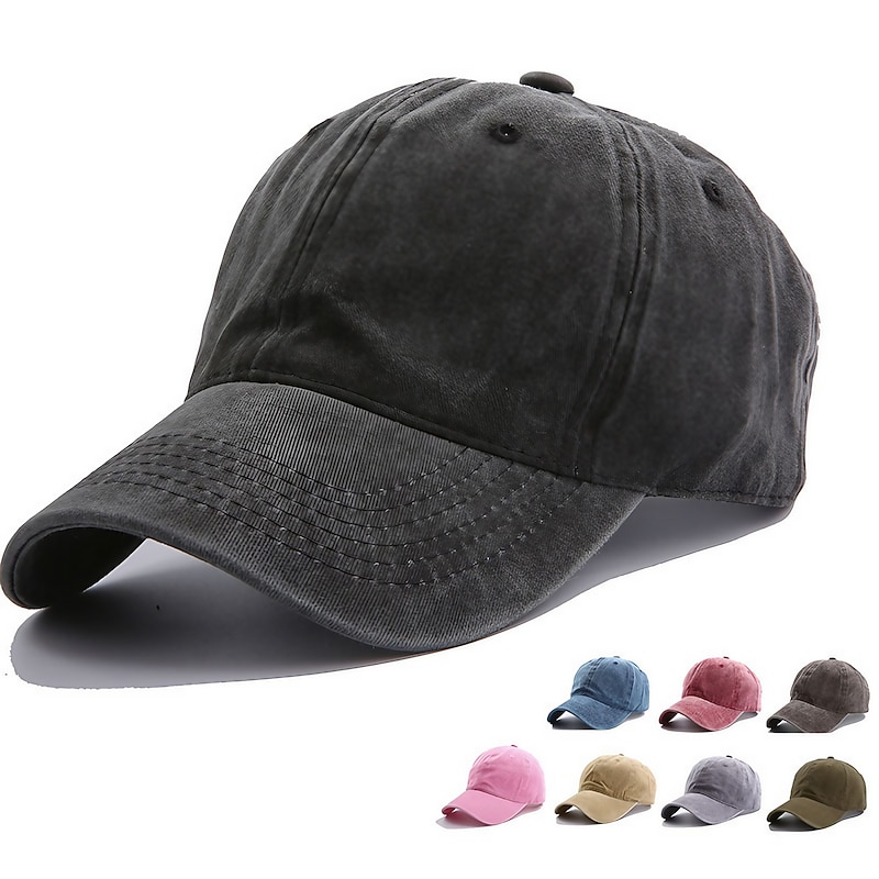Solid Spring Summer Washing Cap Women Ponytail Baseball Cap Fashion Hats Men Baseball Cap Cotton Outdoor Simple Vintag Visor Casual Cap