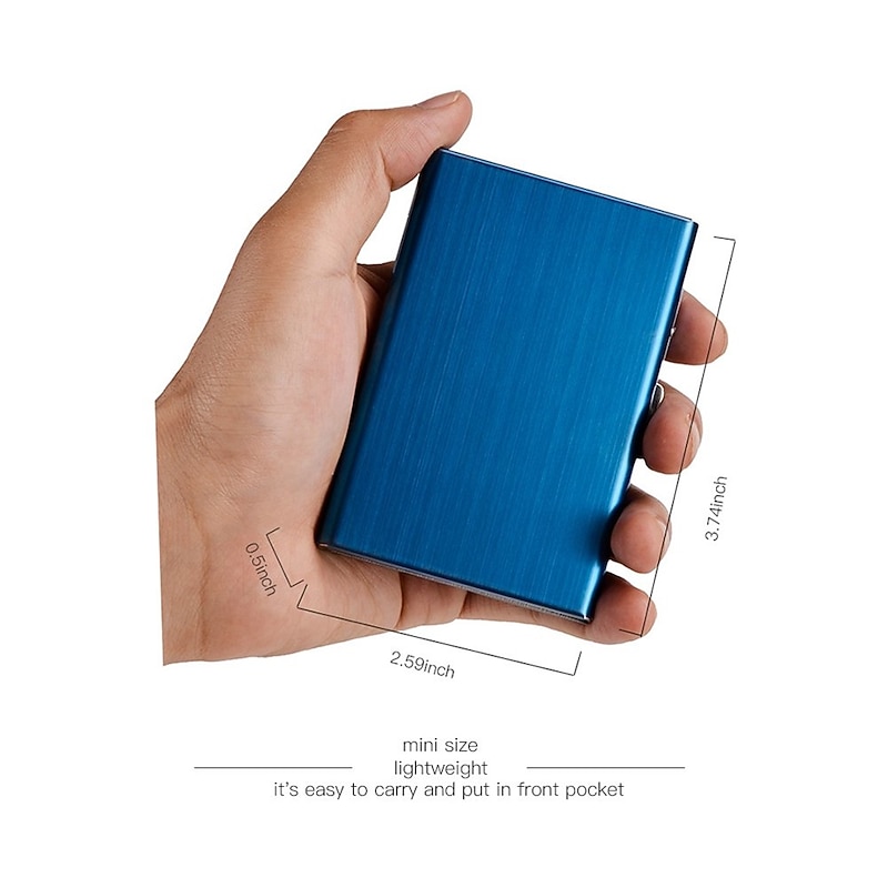 Credit Card Holder Stainless Steel Credit Card Case Metal ID Card Holder RFID Wallets Business Card Holder for Women or Men4