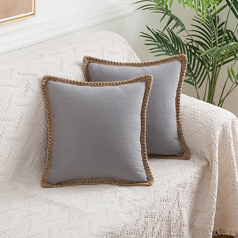 Coolest Pillows Decorative Toss Pillows Throw Pillow Cover Tufted Farmhouse Best Pillow Case for Bedroom Livingroom Pink Blue Sage Green Purple Yellow Burnt Orange 5