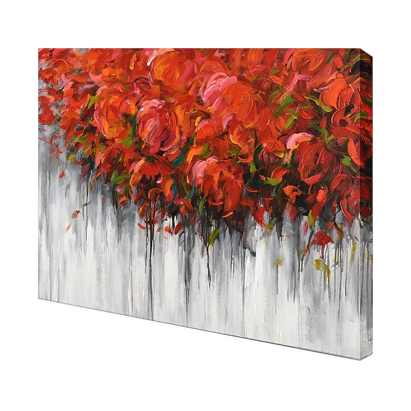 Handmade Oil Painting Canvas Wall Art Decoration Modern Abstract  Rose Flower for Home Decor Rolled Frameless Unstretched Painting4
