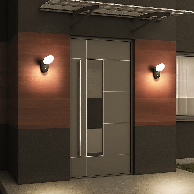 12W Motion Sensor Outdoor Wall Light LED Control Automatic Switch Outdoor Waterproof Floodlight Garden Corridor Terrace Outdoor Indoor Doorway Dual-purpose AC85-265V4