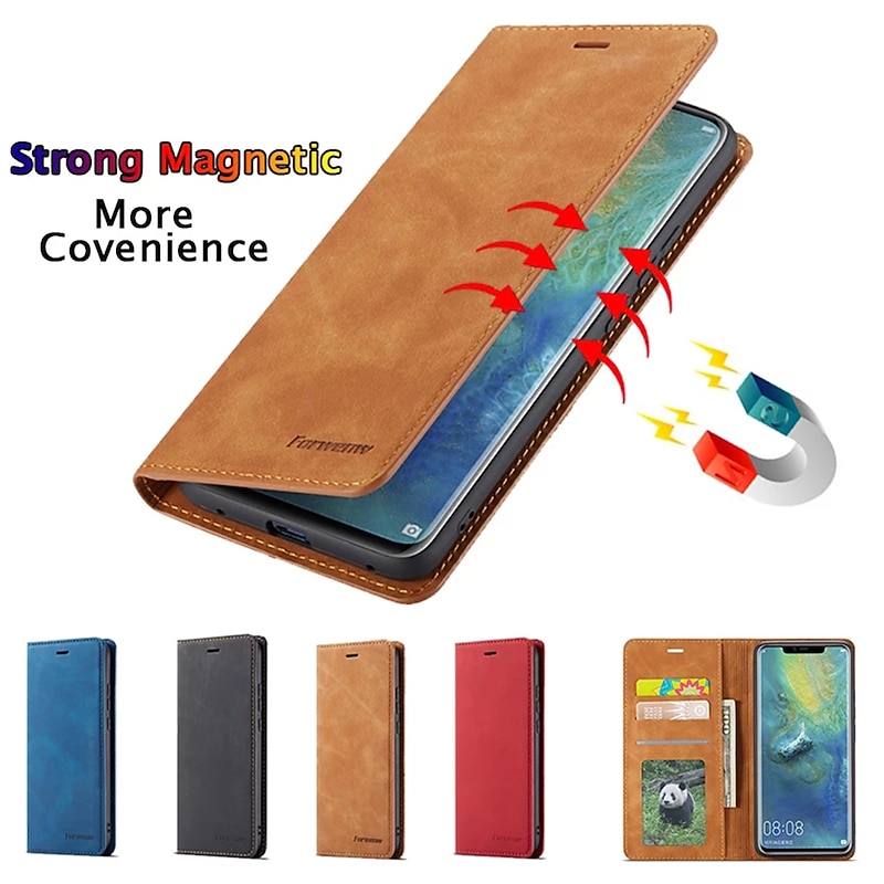 Phone Case For iPhone 17 Pro Max 17 Air 16 15 14 Pro Max Plus 16e 13 12 11 Pro Max Mini Wallet Case Flip Cover with Stand Holder Magnetic Full Body Protective Solid Color PU Leather2