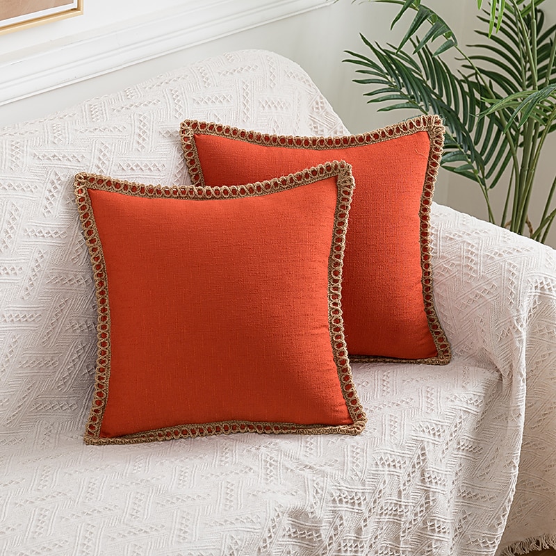 Coolest Pillows Decorative Toss Pillows Throw Pillow Cover Tufted Farmhouse Best Pillow Case for Bedroom Livingroom Pink Blue Sage Green Purple Yellow Burnt Orange2