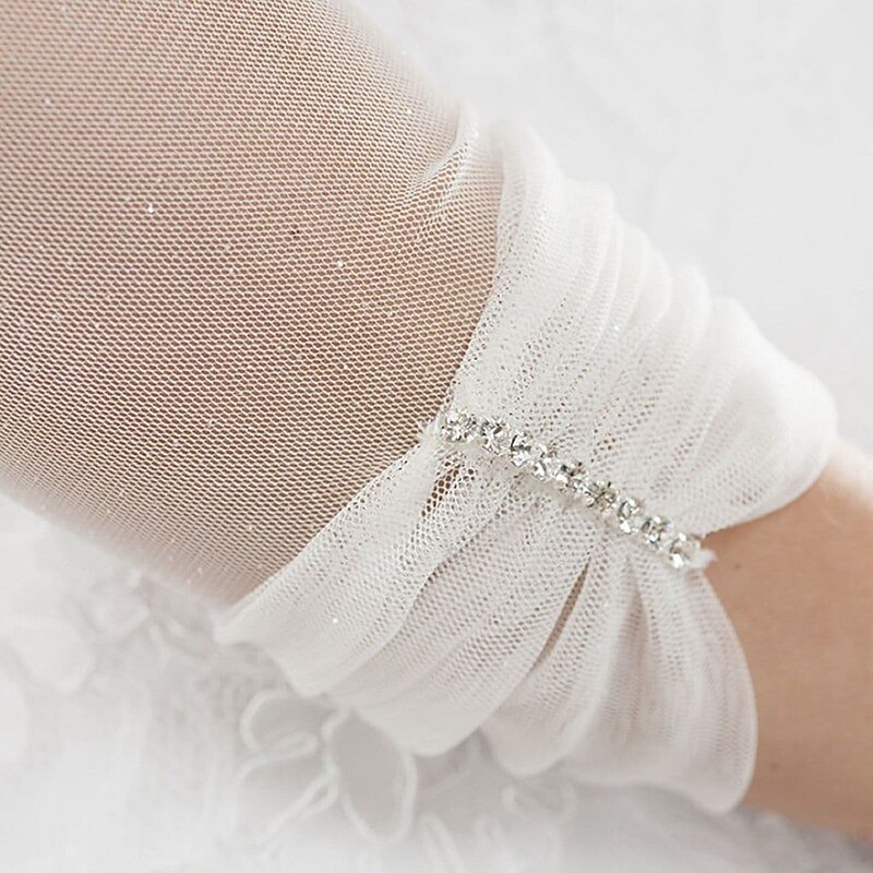 Bridal Tulle Bolero Stretch Glitter Tulle Bolero Silver Crystal Stones Long Sleeve Bridal Bolero Wedding Shrug Bridal Cover up Shawl dress to impress3