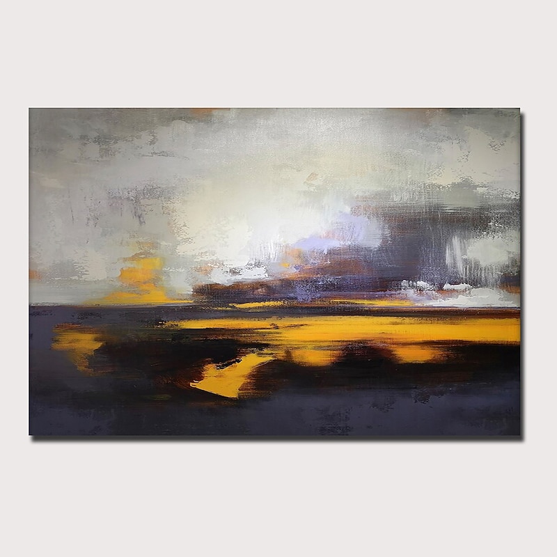 Handmade Oil Painting CanvasWall Art Decoration Abstract Knife PaintingLandscape Yellow For Home Decor Rolled Frameless Unstretched Painting2