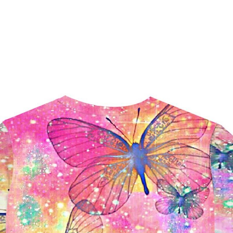 Girls' 3D Animal Butterfly T shirt Short Sleeve 3D Print Summer Spring Active Fashion Cute Polyester Kids 3-12 Years Outdoor Daily Regular Fit4