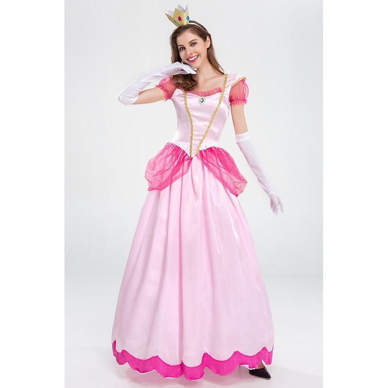 Fairytale Princess Peach Cosplay Costume Vacation Dress Sweet Movie Cosplay for Women's Adults' Masquerade Bachelorette Party2