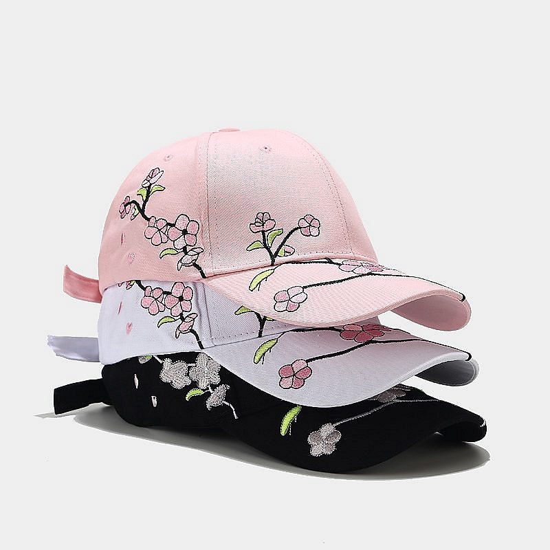 1pcs New High Quality Unisex Cotton Outdoor Baseball Cap Plum Embroidery Snapback Fashion Sports Hats For Men & Women Cap