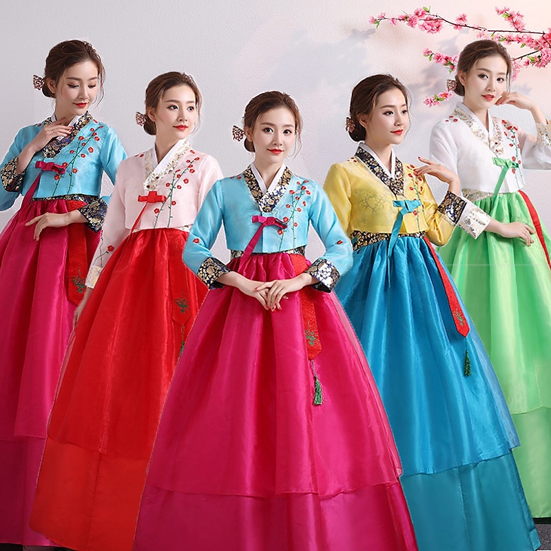 Women's Dress Hanbok Korean Traditional Masquerade Adults' Top Skirt Party