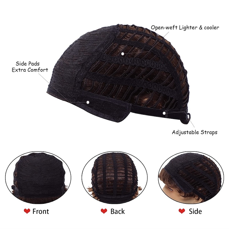 Men's Wig Short Dark Brown Wigs Heat Resistant Synthetic Layered Natural Hair Cosplay  for Men Male Guy Halloween Wigs3