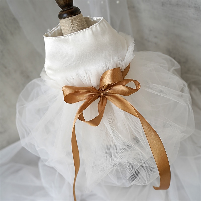 Dog Cat Dress Wedding Dress Christmas gifts for pets Fashion Cute Breathable Soft Washable Comfortable Wedding Outdoor Party Dailywear Wedding Party Dog Clothing for Bichon Frise Poodle Pomeranian3