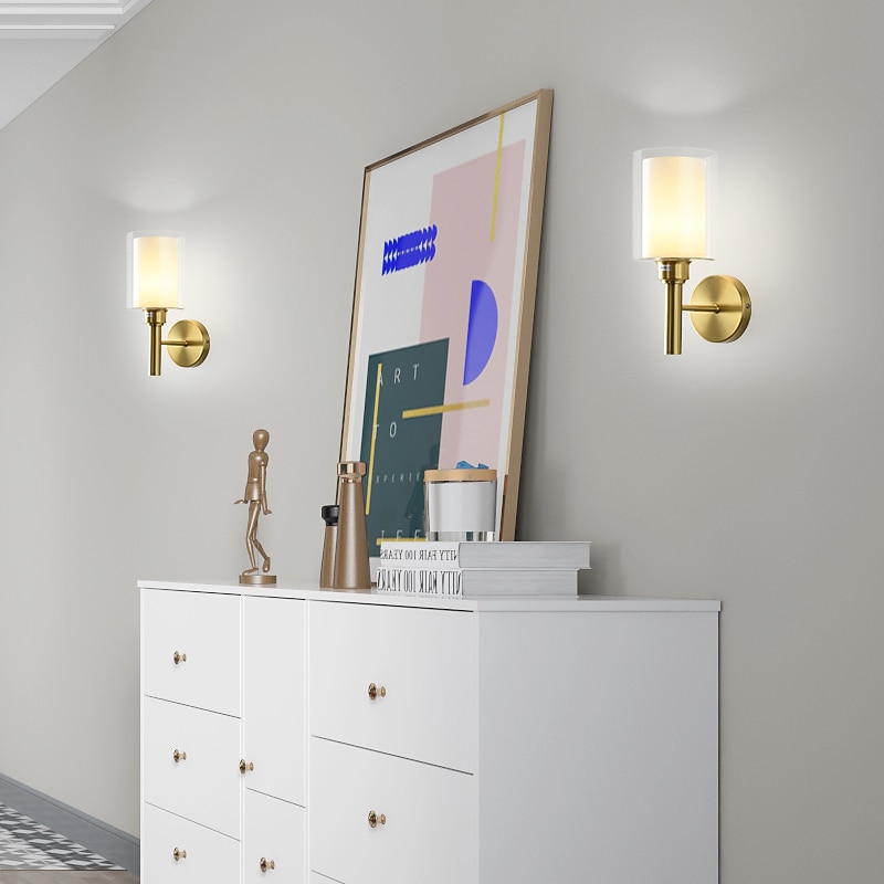 Modern Flush Mount Wall Lights LED Living Room Bedroom Copper Wall Light 220-240V4