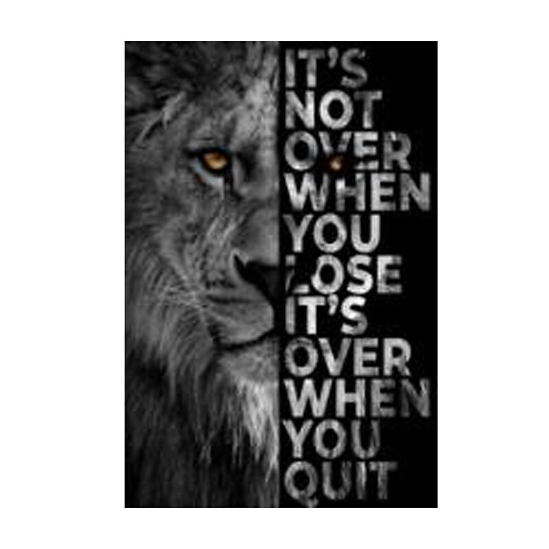 1 Panel Quotes Prints Posters/Picture Animal Lion Letters Inspirational Quotes Modern Wall Art Wall Hanging Gift Home Decoration Rolled Canvas No Frame Unframed Unstretched Multiple Size3