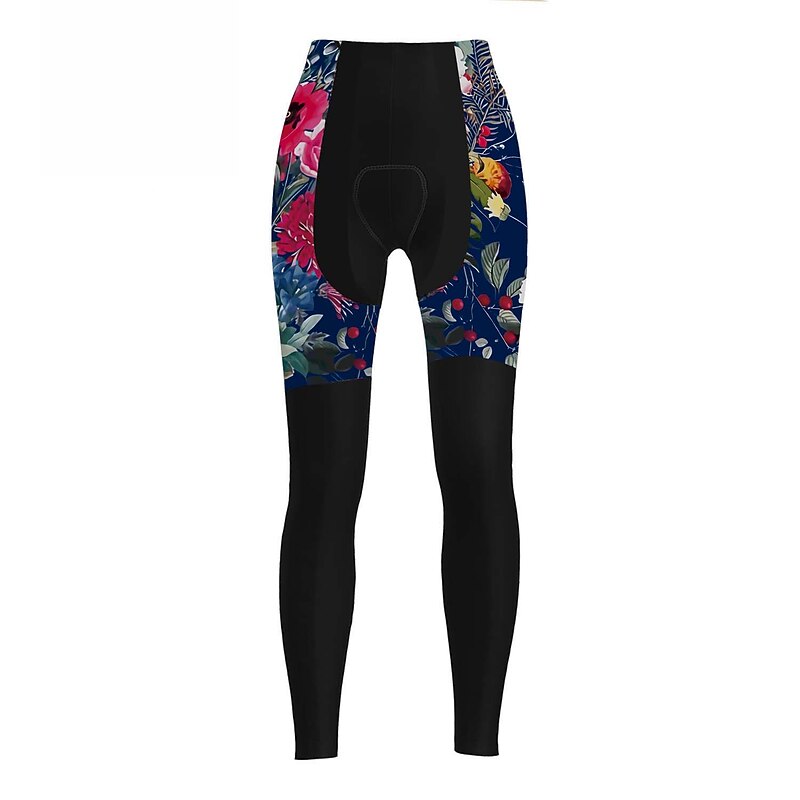 Women's Graphic Patterned Floral Botanical Ugly Christmas Cycling Tights Bike Pants Tights Mountain Bike MTB Road Bike Cycling Sports Thermal Warm 3D Pad Quick Dry Reflective Strips Black Red 20