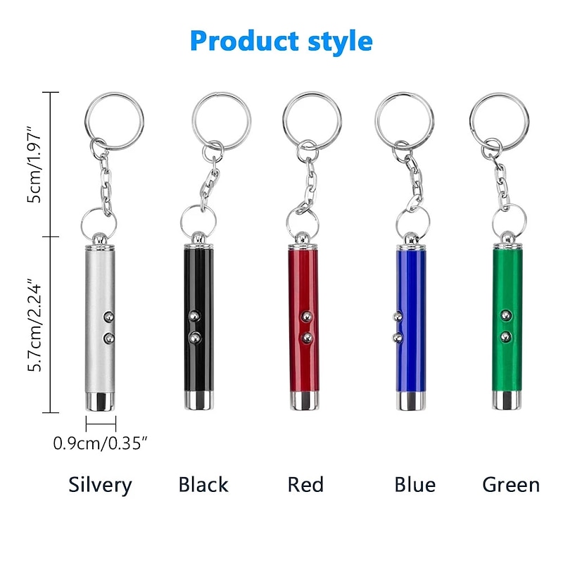 3PCS Laser Pointer Toy Mini Cat Dog Fun Pointer Red Light Laser LED Training Torch Pet Toys Pen 2-In-1 Cat Pet Toy Red Laser Light LED Pointer3