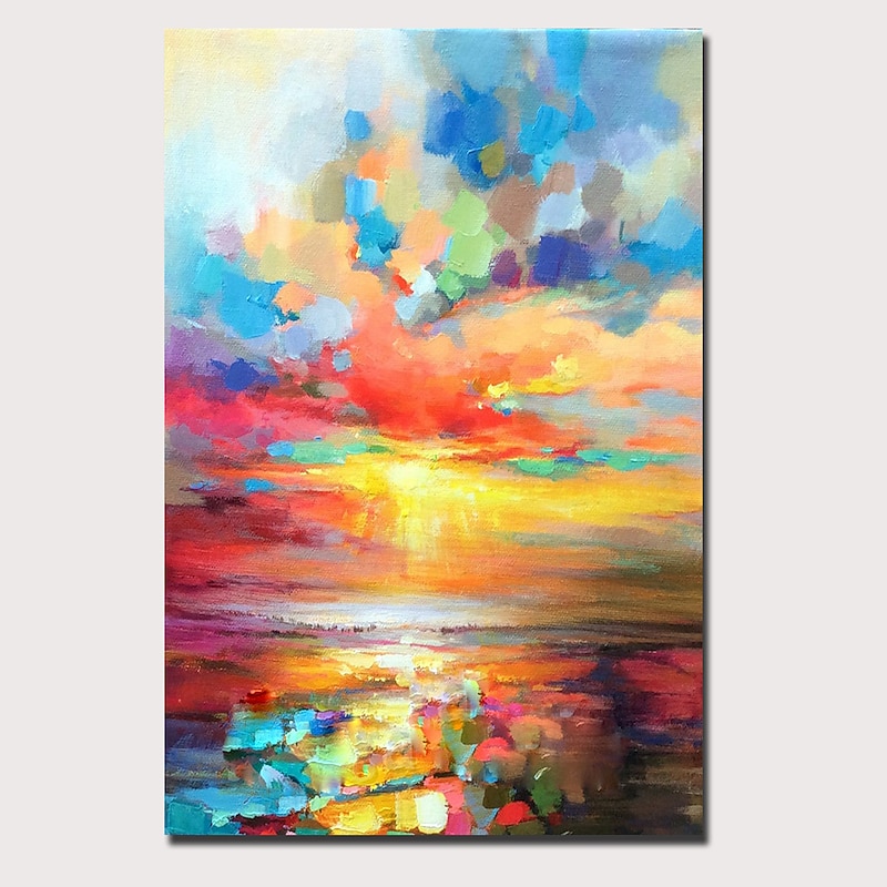 Handmade Oil Painting CanvasWall Art DecorationAbstract Knife Painting Landscape Yellow For Home Decor Stretched Frame Hanging Painting2