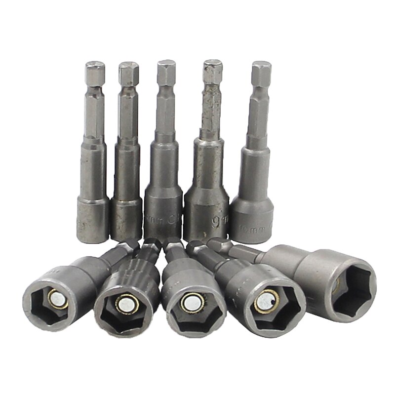Socket Wrench Screw 6-15mm 1/4 Inch Hexagonal handle conversion magnetic 65mm Pneumatic Strong Power Magnetic Nut Driver Drill Bits