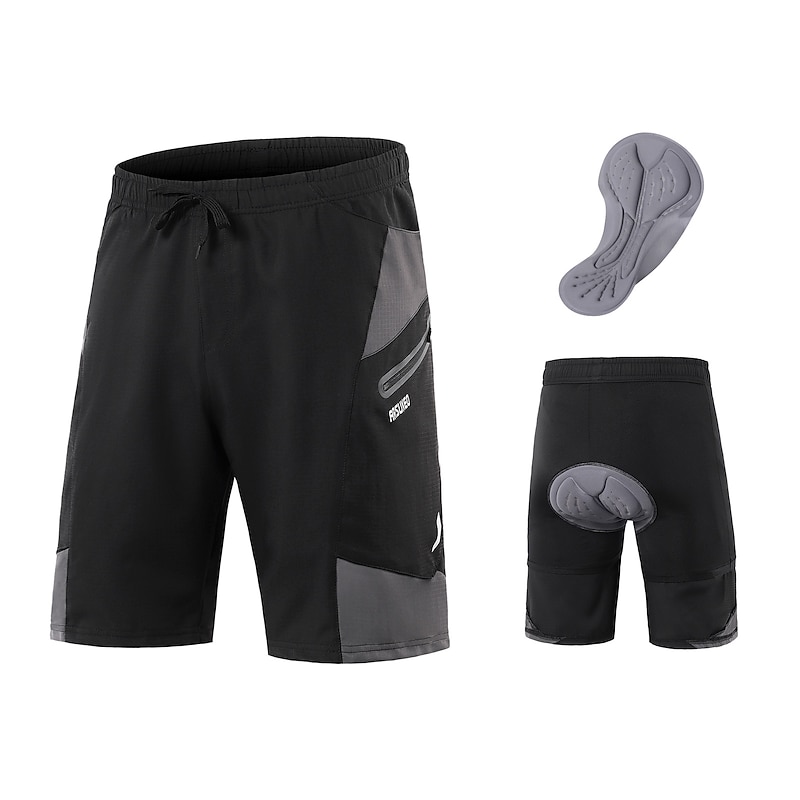 Arsuxeo Men's Cycling MTB Shorts Cycling Shorts Bike Shorts Bike Baggy Shorts MTB Shorts Form Fit Mountain Bike MTB Road Bike Cycling Sports 3D Pad Cycling Anatomic Design Reflective Strips Dark Grey4