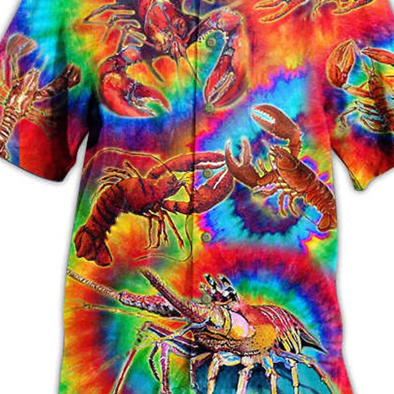 Men's Tropical Shrimp Shirt Summer Hawaiian Shirt Aloha Shirt Short Sleeve Shirt Turndown Fashion Designer Casual Street Casual Daily Rainbow S M L2