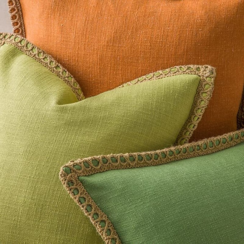 Coolest Pillows Decorative Toss Pillows Throw Pillow Cover Tufted Farmhouse Best Pillow Case for Bedroom Livingroom Pink Blue Sage Green Purple Yellow Burnt Orange 17