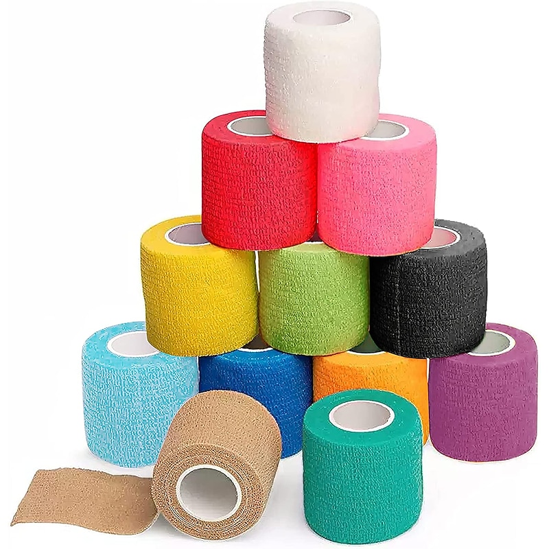 Self Adhesive Bandage Wrap Solid Colors Non-woven Breathable & Water-resistant Vet Wrap 5x450cm(2 Inch X 5 Yards)